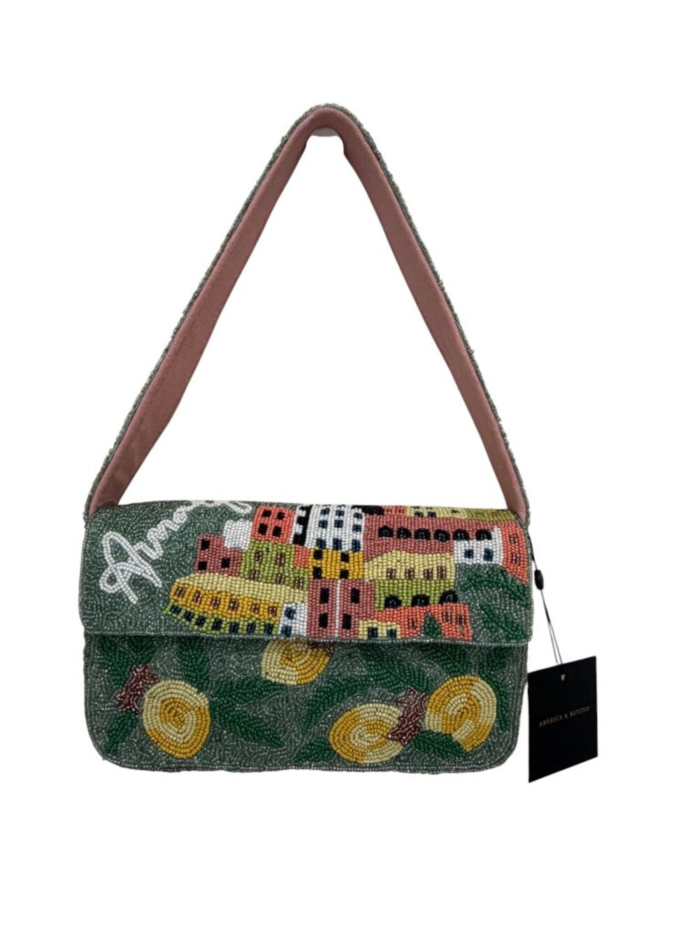 America & Beyond Amalfi Dreams Beaded Shoulder Bag Amalfi Coast Italy Resort NWT